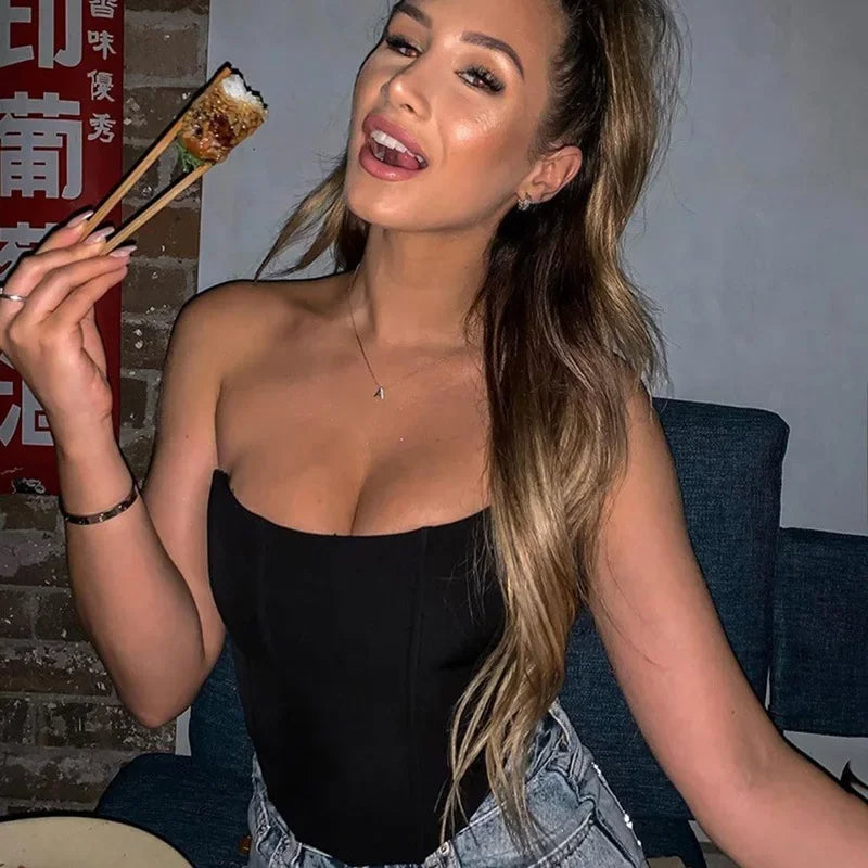 Cropped Corset Velvet Fashion