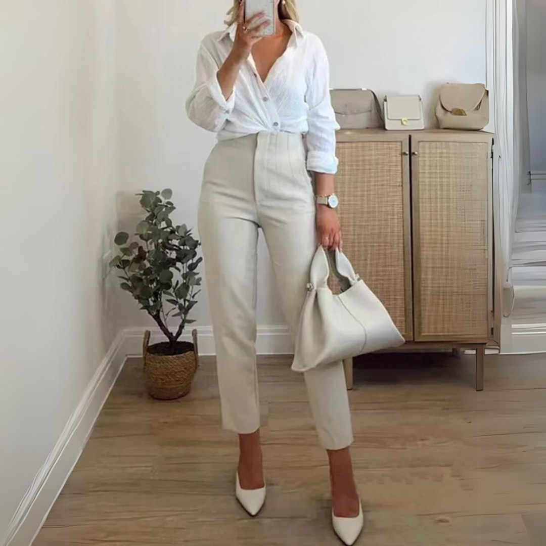 Calça Lápis Alfaiataria Casual Vintage