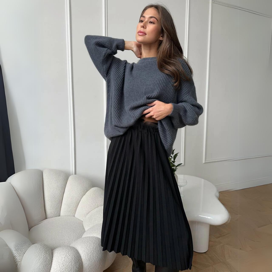 Saia Midi Plissada Vintage