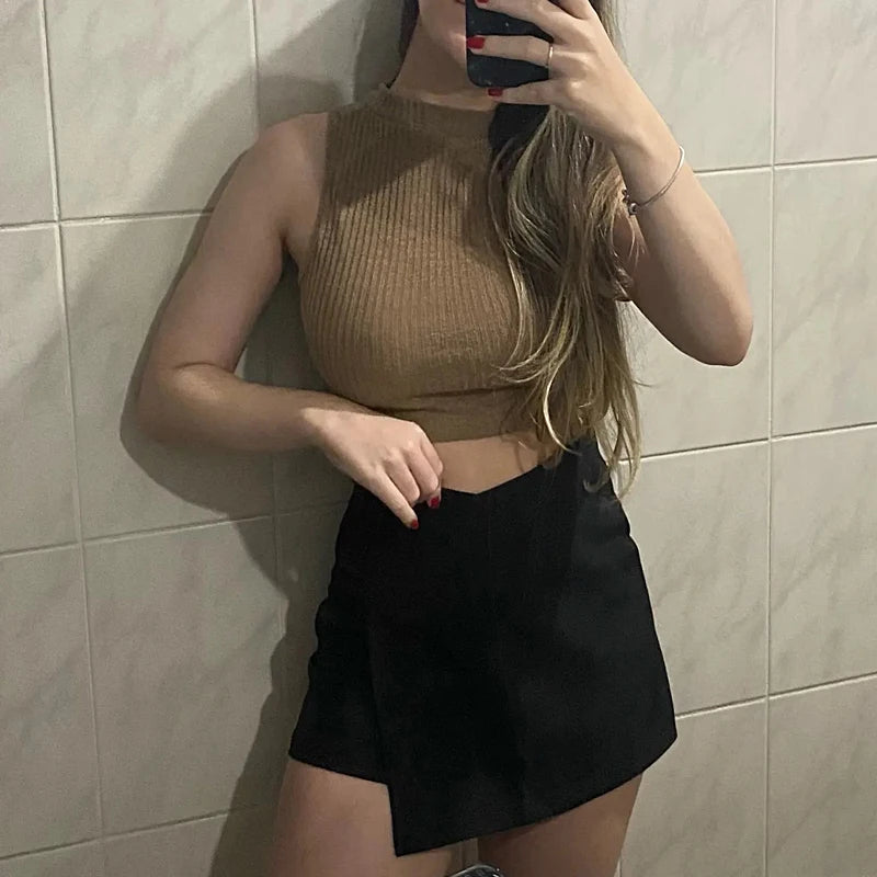 Short Saia Alfaiataria Cintura Alta