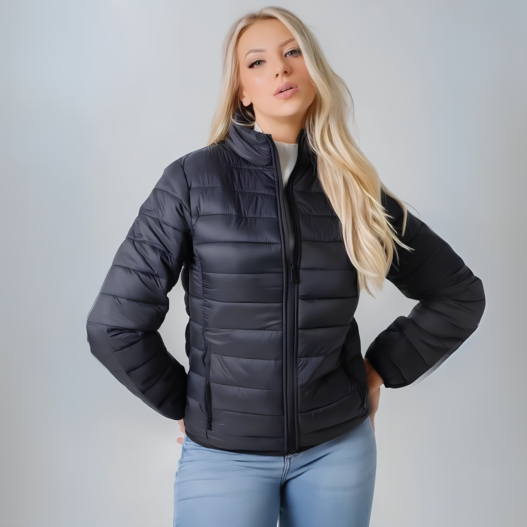 Jaqueta Feminina Puffer com Zíper