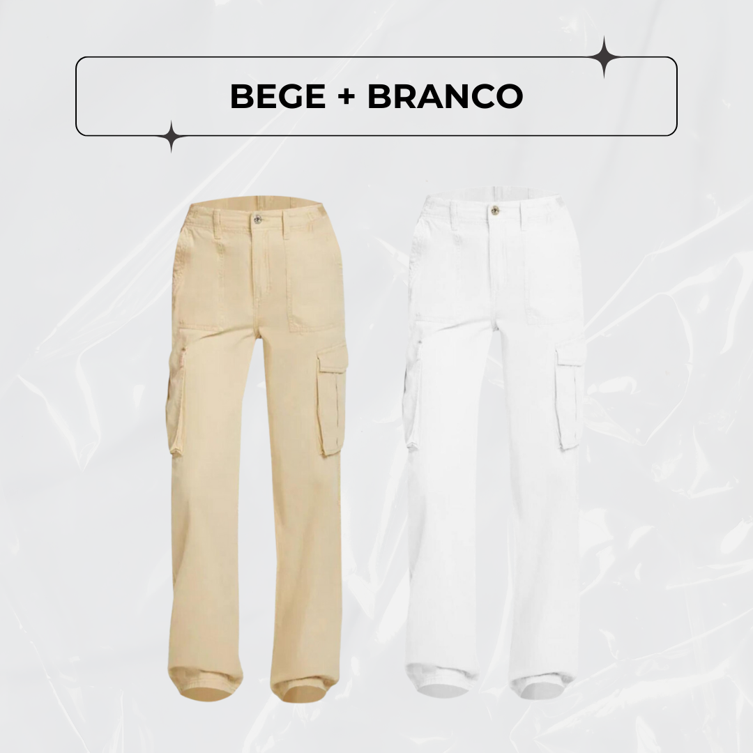 Calça Cargo Ajustável Curve Perfect - PAGUE 1, LEVE 2!