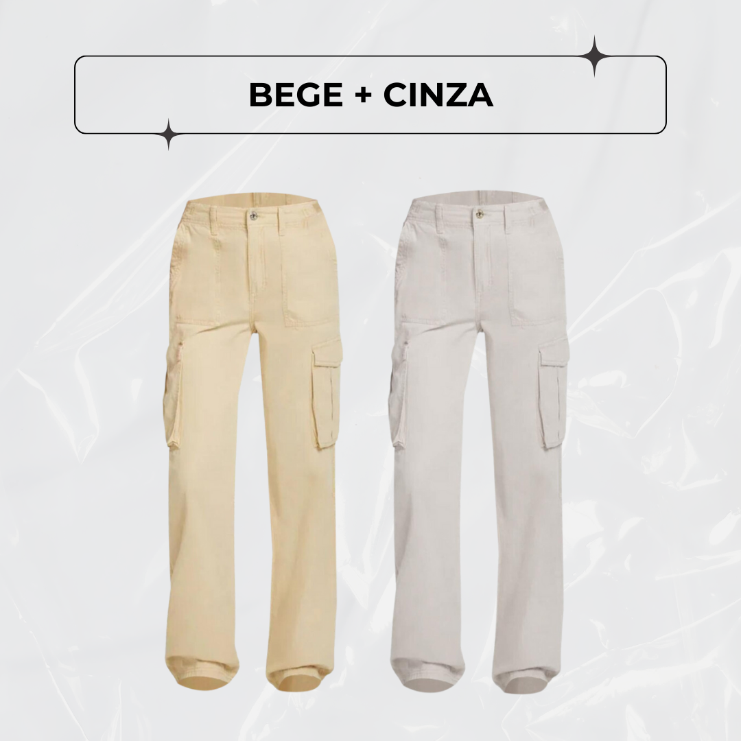 Calça Cargo Ajustável Curve Perfect - PAGUE 1, LEVE 2!