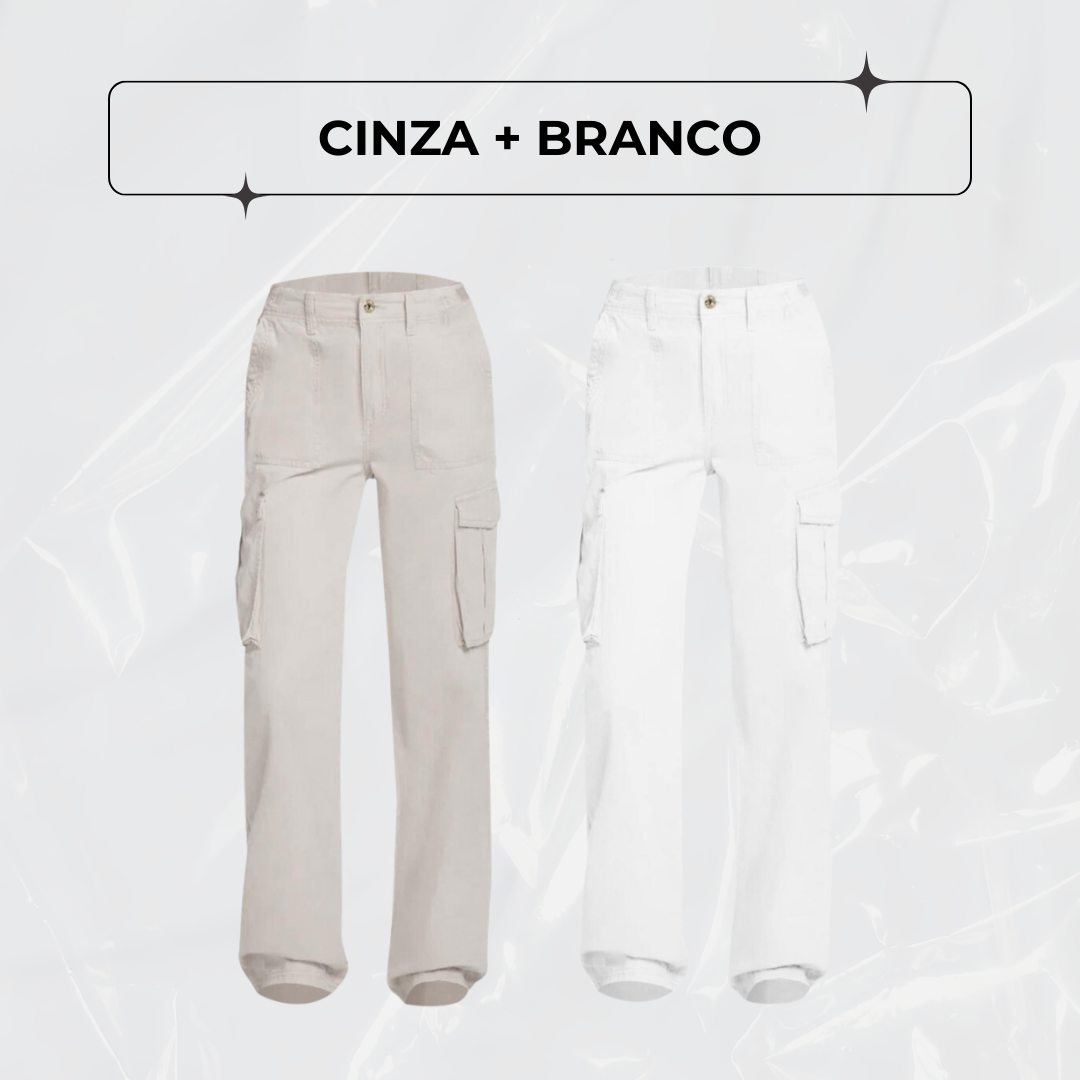 Calça Cargo Ajustável Curve Perfect - PAGUE 1, LEVE 2!