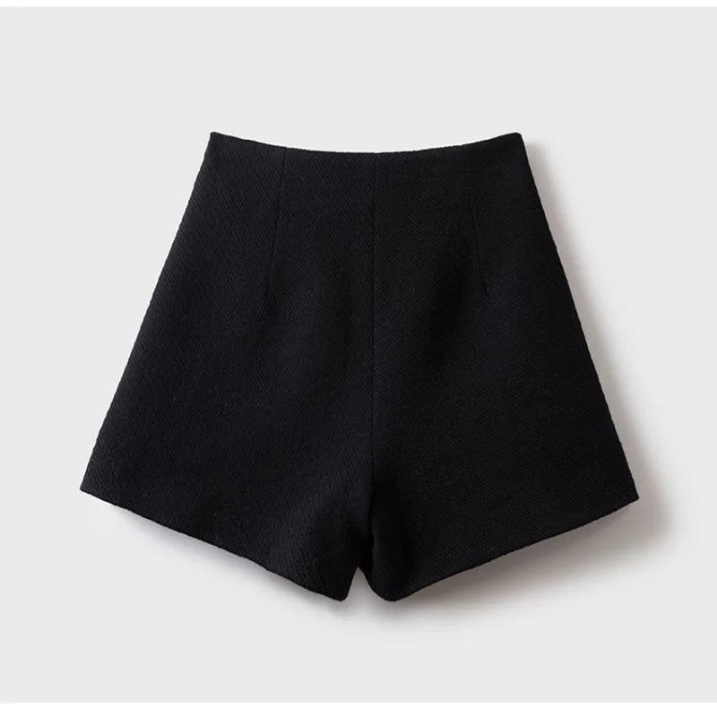 Short Saia de Lã com Botões