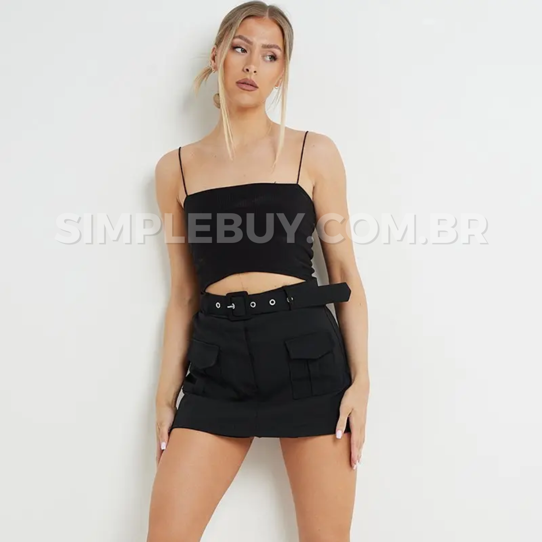 Short Saia Cargo com Cinto Mariana