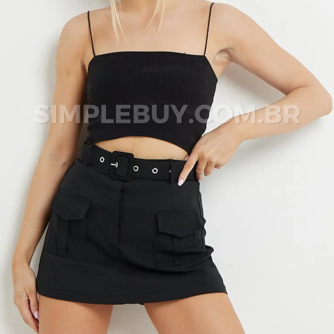 Short Saia Cargo com Cinto Mariana