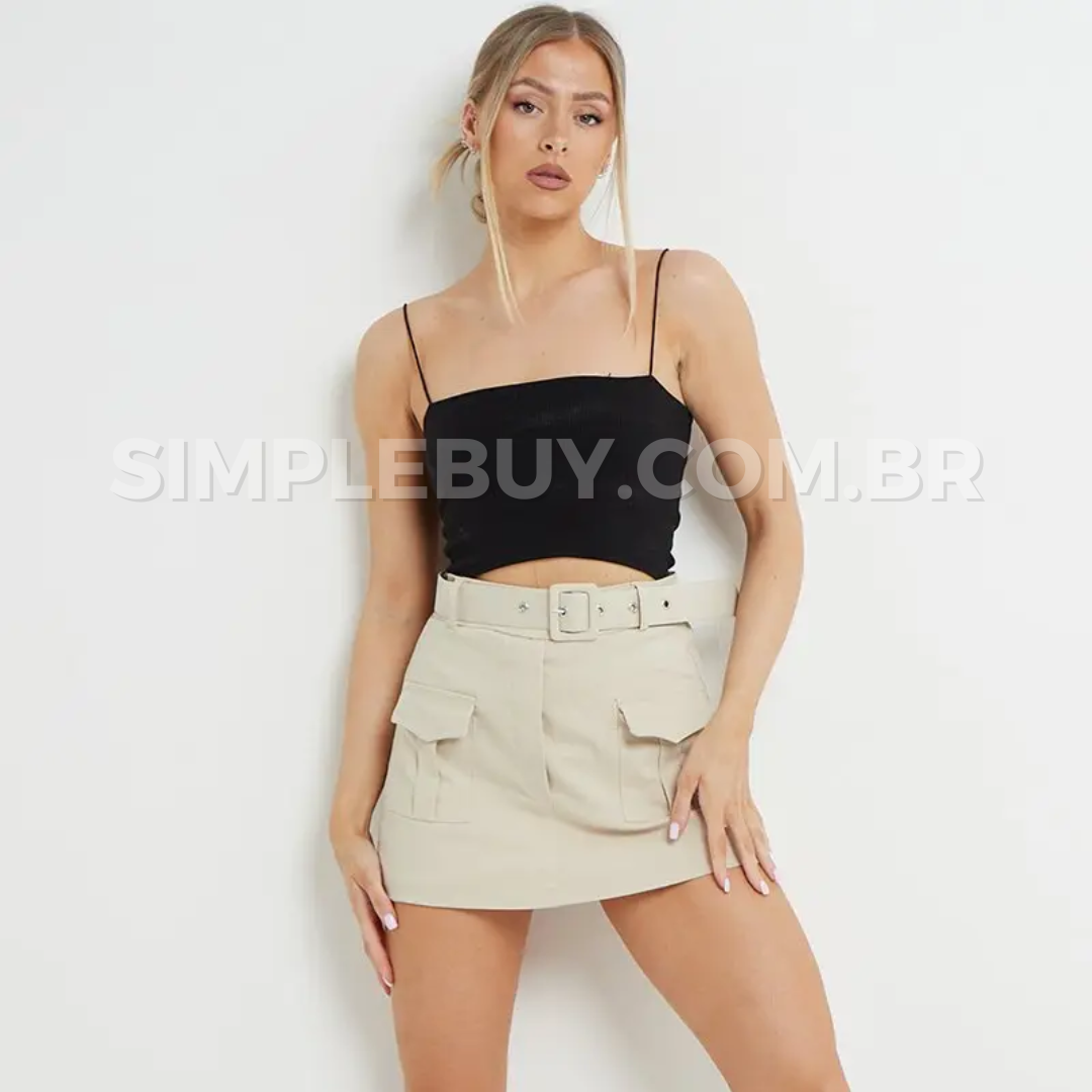 Short Saia Cargo com Cinto Mariana