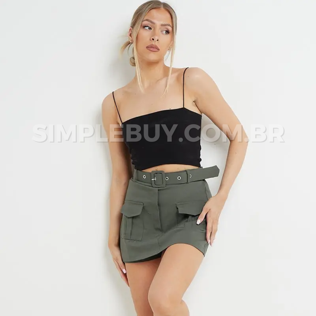 Short Saia Cargo com Cinto Mariana