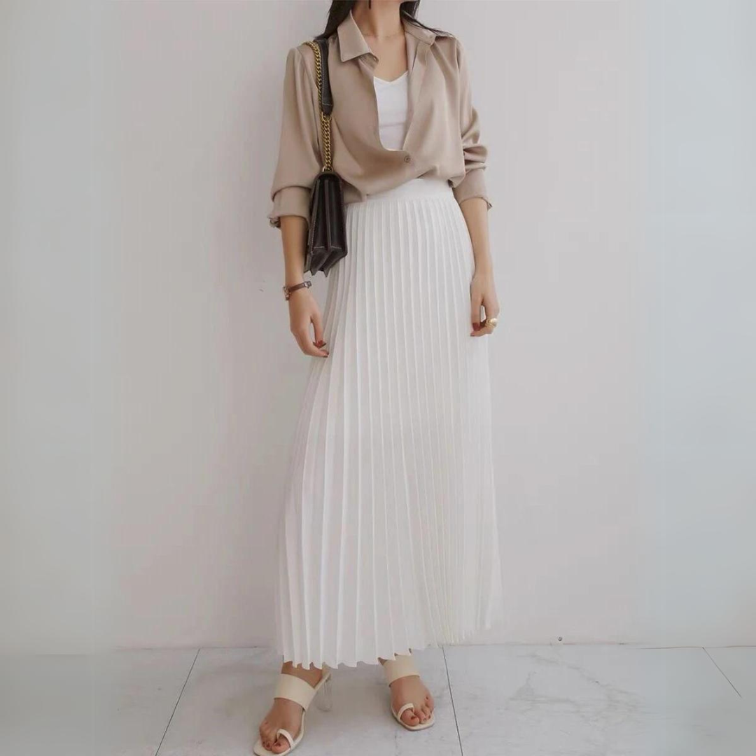 Saia Midi Plissada Vintage