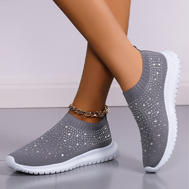 Tênis Feminino Slip On Fashion Strass