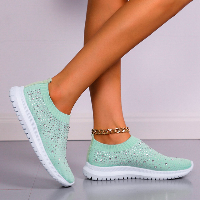 Tênis Feminino Slip On Fashion Strass