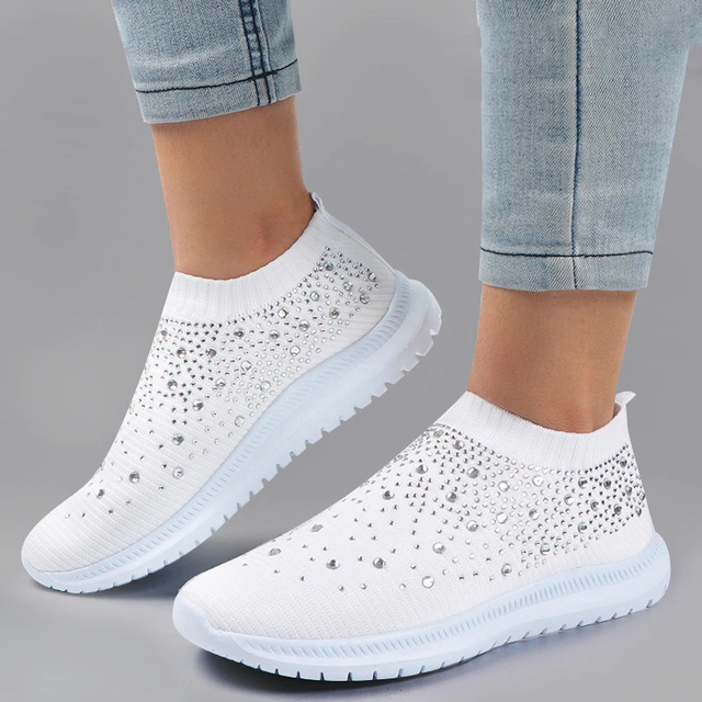 Tênis Feminino Slip On Fashion Strass