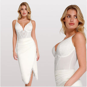 Body Modelador de Renda - Luxo Slim + BRINDE Calcinha Modeladora