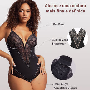 Body Modelador de Renda - Luxo Slim + BRINDE Calcinha Modeladora