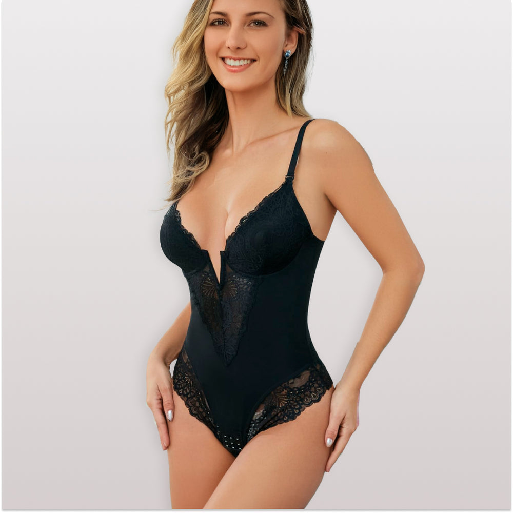Body Modelador de Renda - Luxo Slim + BRINDE Calcinha Modeladora
