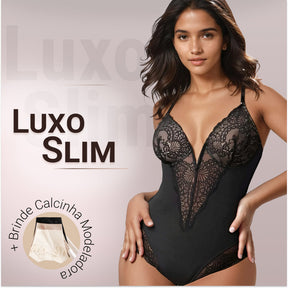 Body Modelador de Renda - Luxo Slim + BRINDE Calcinha Modeladora