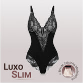 Body Modelador de Renda - Luxo Slim + BRINDE Calcinha Modeladora